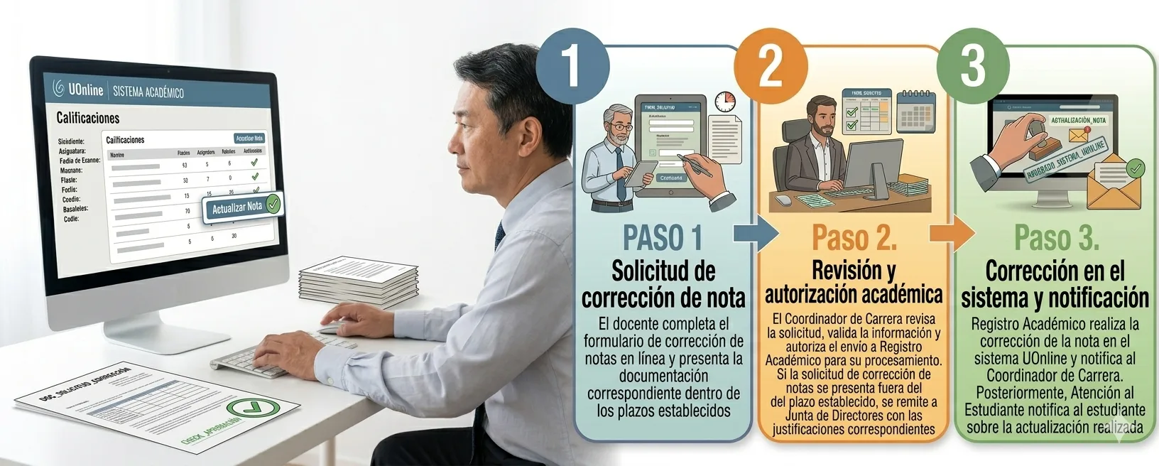 Diagrama de flujo — Corrección de notas.